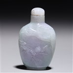 Chinese Carved Lavender Jadeite Snuff Bottle