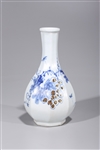 Korean Blue, Red & White Porcelain Faceted Vase