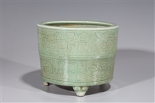 Chinese Celadon Glazed Ming Style Tripod Censer