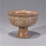 Korean Ceramic Glazed Stem Bowl