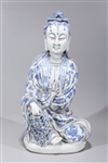 Chinese Blue & White Porcelain Seated Figure