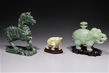 Group of Three Chinese Hardstone Animal Carvings