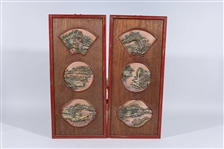 Pair of Chinese Framed Porcelain Plaques