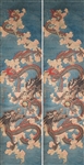 Pair of Chinese Dragon Paintings Mounted as Scrolls