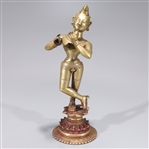 Brass Indian Statue of Krishna