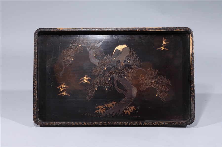 Large Antique Japanese Lacquer Tray