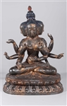 Large Sino-Tibetan Bronze Seated Deity