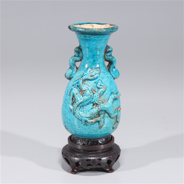Antique Chinese Blue Glaze Vase