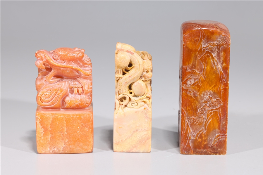 Group of Three Chinese Carved Seals