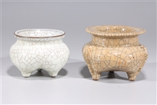 Two Chinese Early Style Ceramic Censers