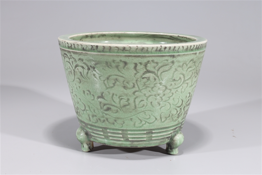 Chinese Celadon Glazed Tripod Vase