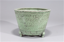 Chinese Celadon Glazed Tripod Vase