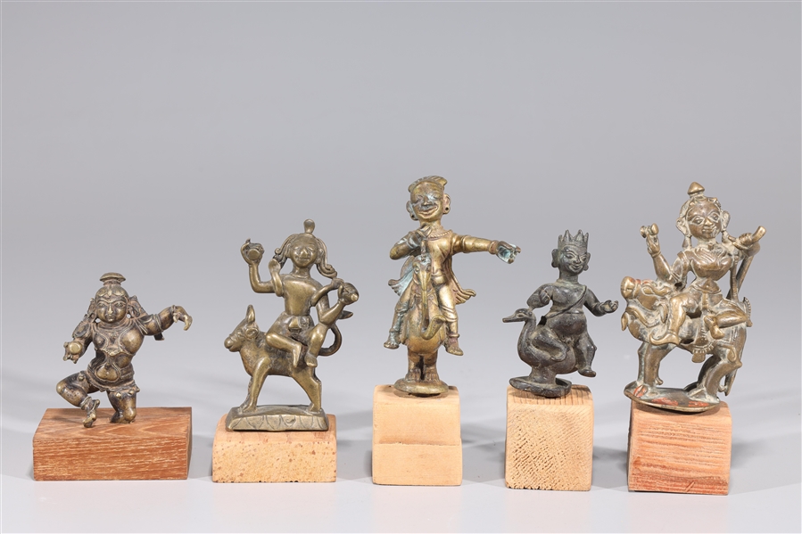 Group of Five Antique Indian Figures