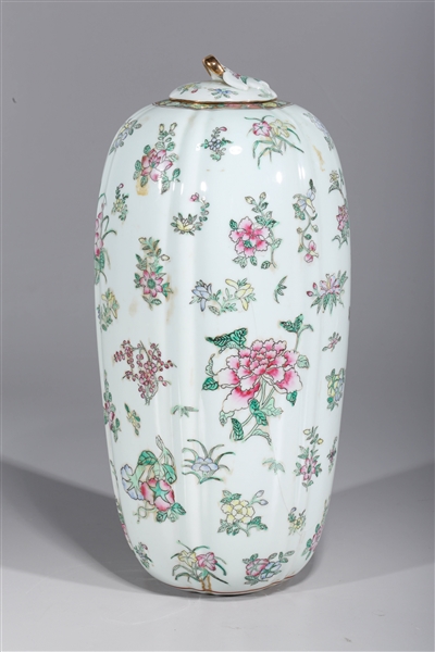 Chinese Famille Rose Covered Porcelain Vase