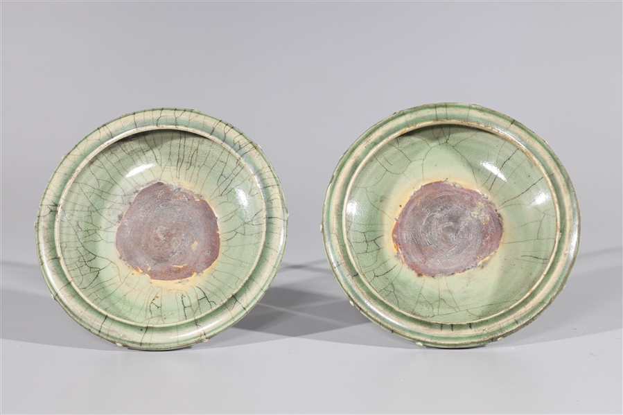 Chinese Celadon Glazed Ceramic Tripod Censers