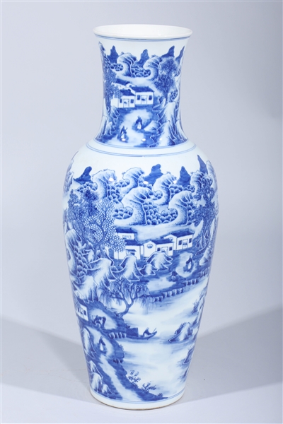 Tall Chinese Blue & White Vase
