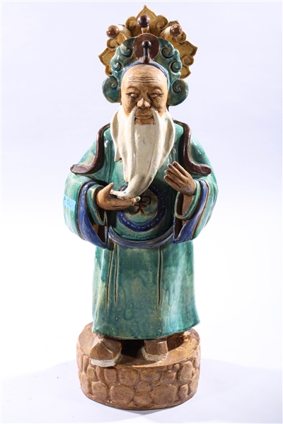 Chinese Glazed Ceramic Standing Figure