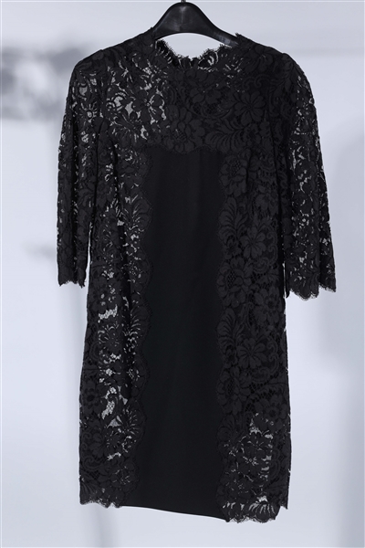 Dolce & Gabbana Black Lace Panel Dress - Size 38