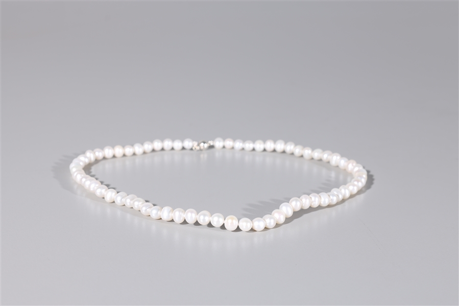 Cultured Pearl & Sterling Silver Necklace