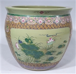 Large Chinese Enameled Porcelain Jardiniere