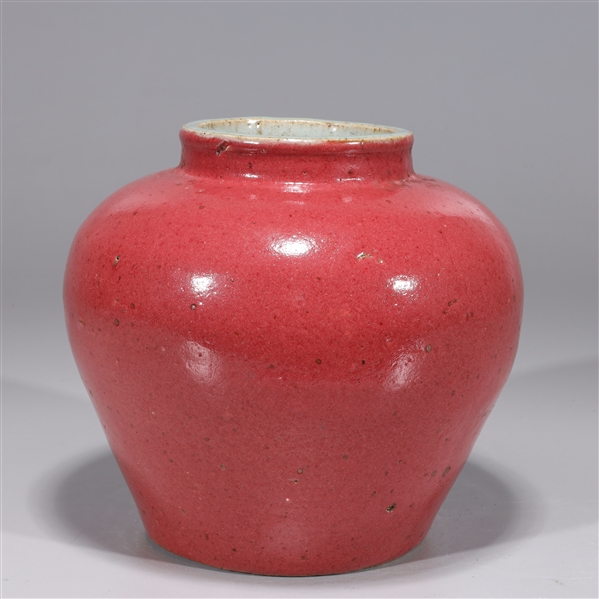 Chinese Red Glazed Ceramic Vase