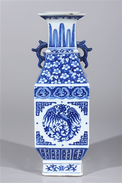 Chinese Blue & White Square Form Vase