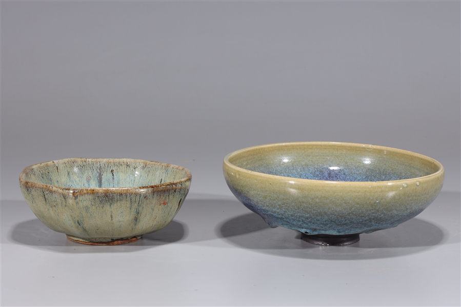 Two Chinese Song Style Junyao Glazed Bowls