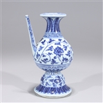 Chinese Ming Style Blue & White Porcelain Ewer
