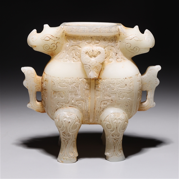 Chinese Carved Early Style Hardstone Vase