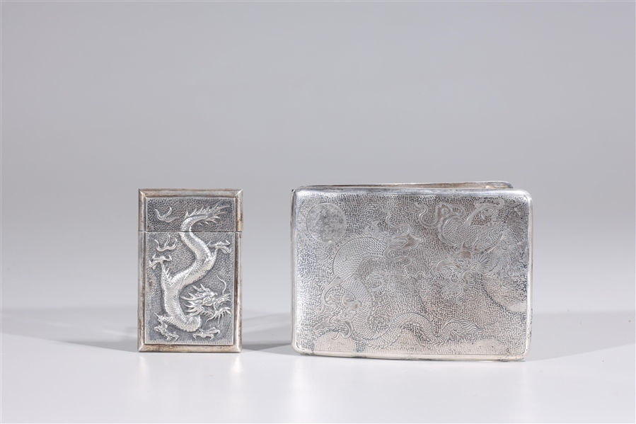 Two Chinese Export Silver Cases