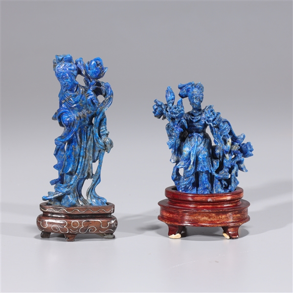 Two Chinese Carved Lapis Figures