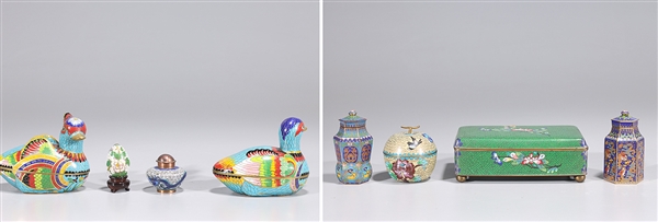 Group of Eight Various Chinese Cloisonnés