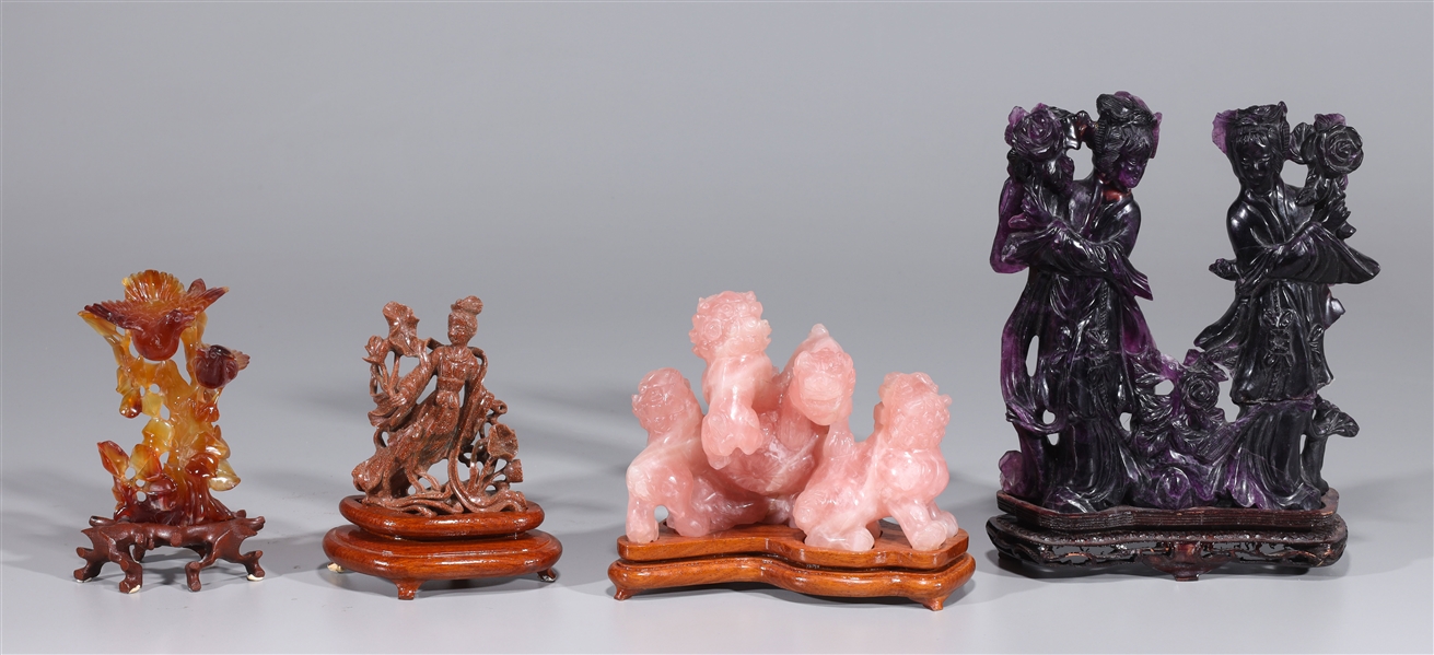 Group of Four Various Chinese Carvings