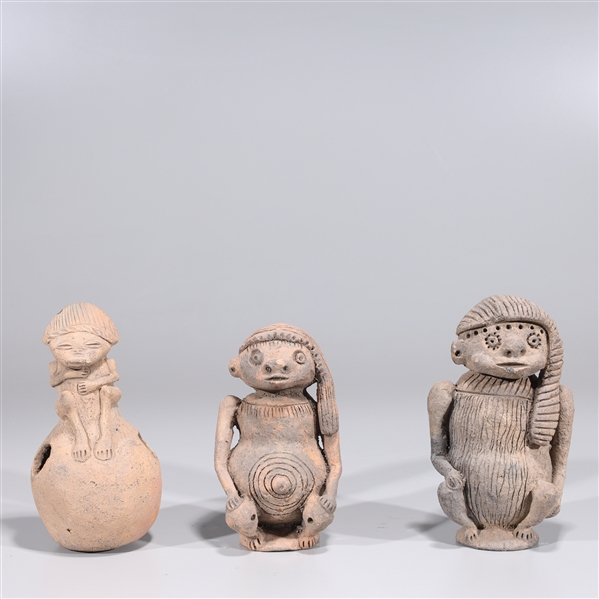 Group of Three Pre-Columbian Style Pottery Figures