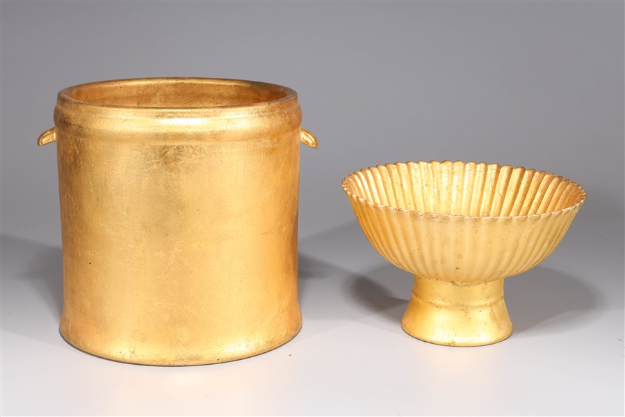 Two Chinese Gilt Porcelains