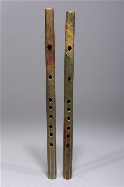 Two Chinese Hardstone Flutes