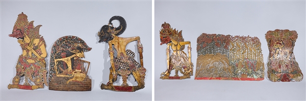 Large Group of Indonesian Shadow Puppets
