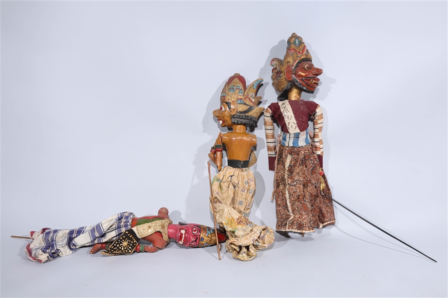 Large Group of Indonesian Puppets & Puppet Parts