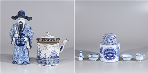 Group of Seven Various Blue & White Chinese Porcelain