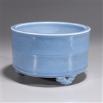 Chinese Blue Porcelain Tripod Censer