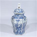Large Chinese Blue & White Covered Vase