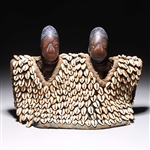 Pair of Ibeji Figures with Cowrie Shell Cloth Covering