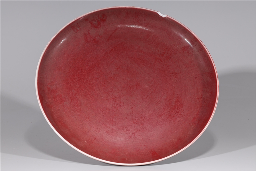 Chinese Red Glazed Porcelain Dish