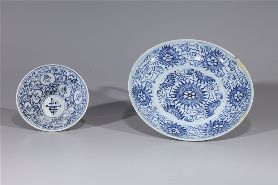 Pair of Blue & White Chinese Porcelains