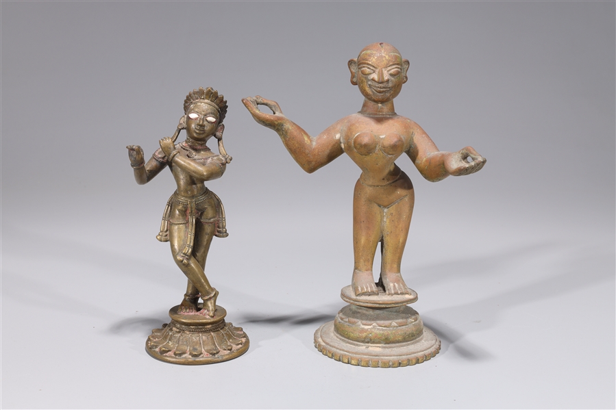 Two Antique Indian Bronze Statues