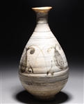 Antique Korean Iron Glazed Porcelain Bottle Vase