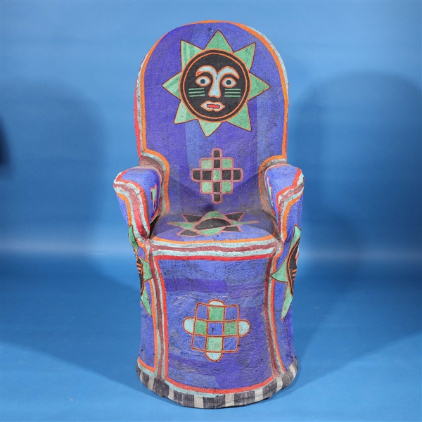African Hand Beaded Yoruba Chair