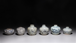 Lot of Six Small Antique Chinese Ceramic Vessels
