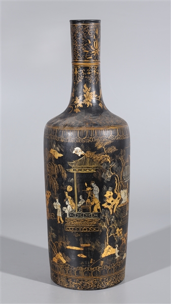 Chinese Gilt Lacquer Porcelain Vase
