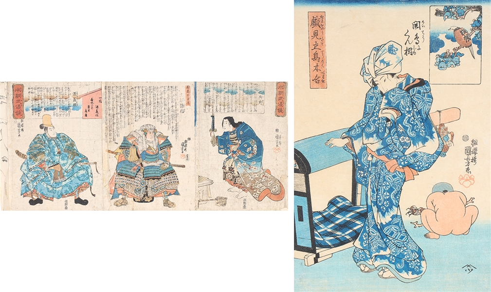 Group of Four Japanese Woodblock Prints by Kuniyoshi